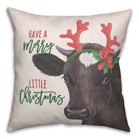 Reindeer Cow Throw Pillow